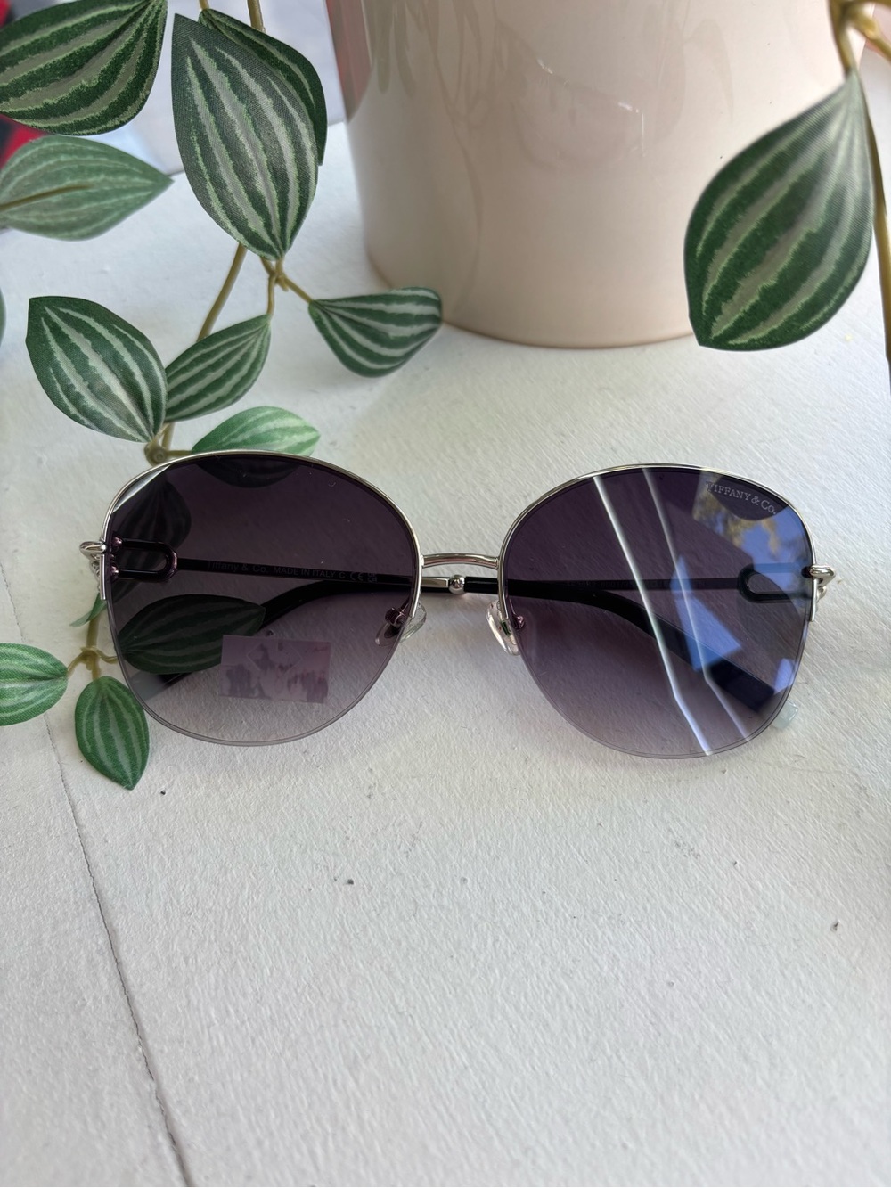 Tiffany & Co. TF3082 Pale Gold Sunglasses with Blue Gradient Lenses